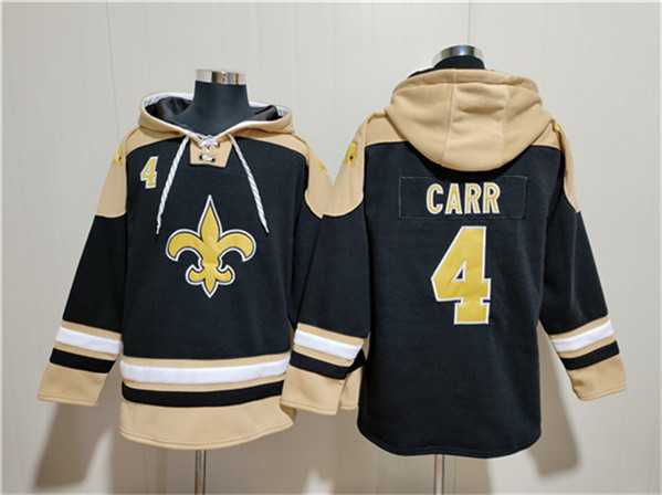 Men's New Orleans Saints #4 Derek Carr Black Ageless Must-Have Lace-Up Pullover Hoodie,We sell and wholesale Men's New Orleans Saints #4 Derek Carr Black Ageless Must-Have Lace-Up Pullover Hoodie on line form chian!